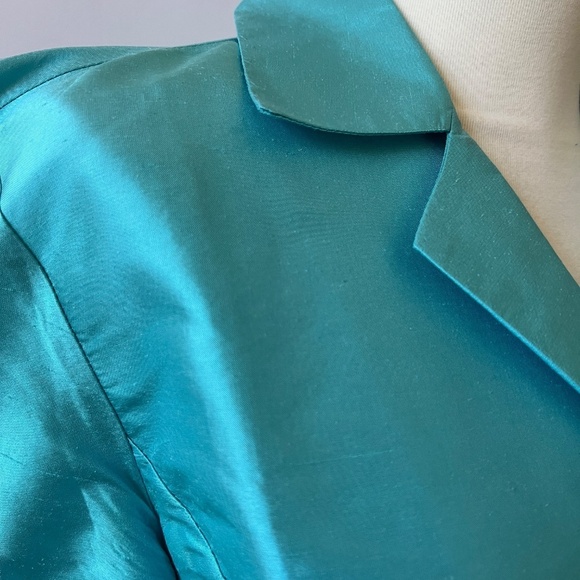 MARIKO 100% SILK BUTTON FRONT BLOUSE XS 3/4 SLEEVE NOTCH COLLAR EVENING ELEGANT - Picture 6 of 12